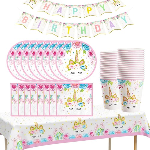 84pcs unicorn party - 84pcs, tableware