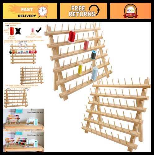 2x60 spools wooden thread - thread, rack