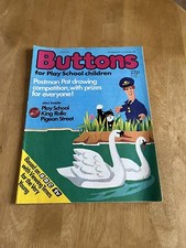 Buttons for Play School Children Vintage Comic Sep Oct 1982 Postman Pat Issue 52