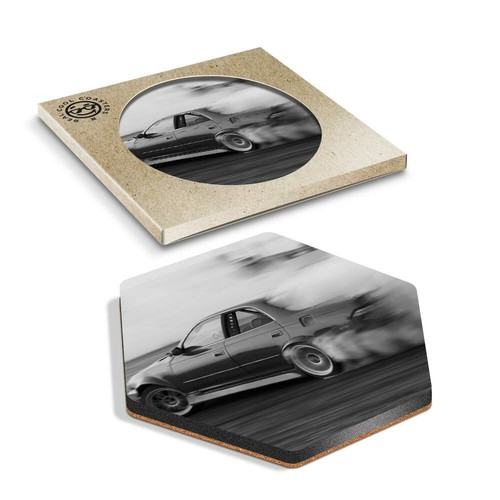 Hexagon coaster bw - hexagon,
