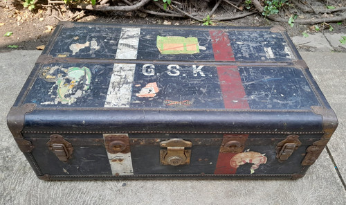 Vintage steamer trunk case - vintage,