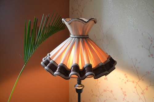 Lampshade round beige - , skirt