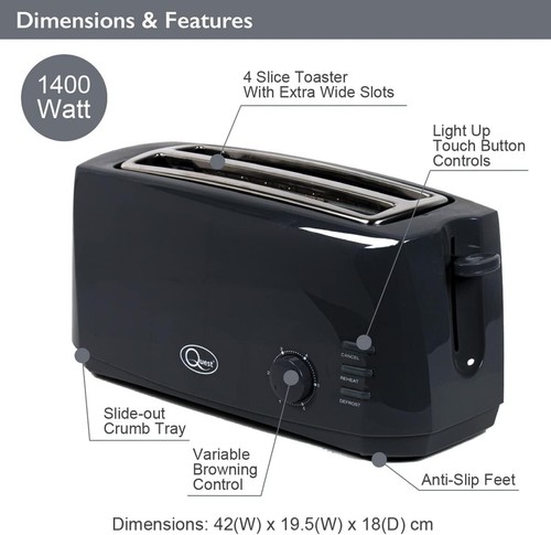 Quest slice toaster black - 4,