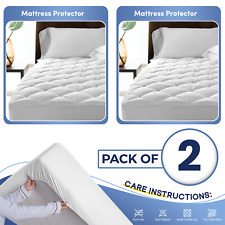 2 PACK EXTRA DEEP QUILTED MATTRESS PROTECTOR FITTED BED TOPPER COVER ALL SIZES
