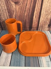 Vintage Orange Plastic Plate
