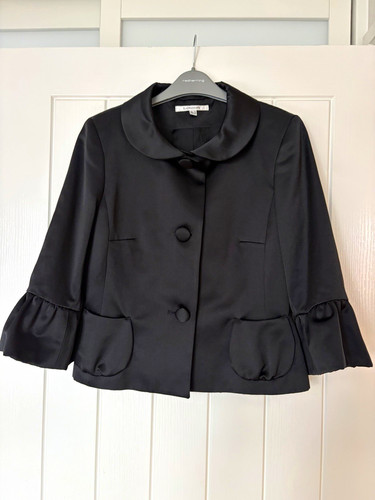 Bennett black satin button - black,