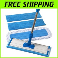Deep Cleaning 18" Microfiber Mop - Stainless Steel Handle & 3 Rechargeable Pads
