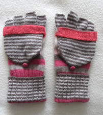 Accessorize Multicolour Stripe Wool Angora Knit Fingerless Mitten Gloves