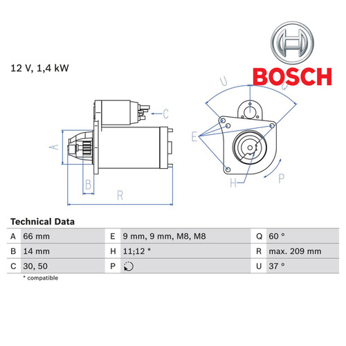 Starter bosch 986 021 - bosch, 0.986.021.651