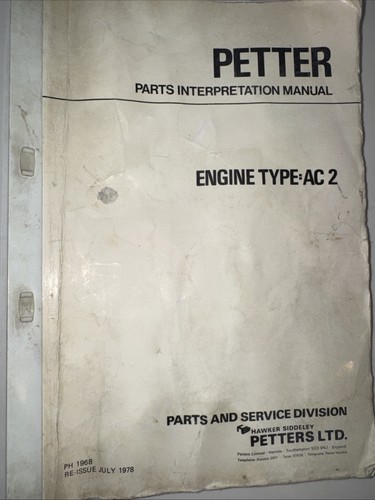 Lister petter parts manual ac2 - parts,