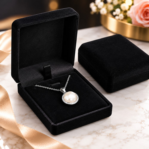 Velvet necklace box - necklace,