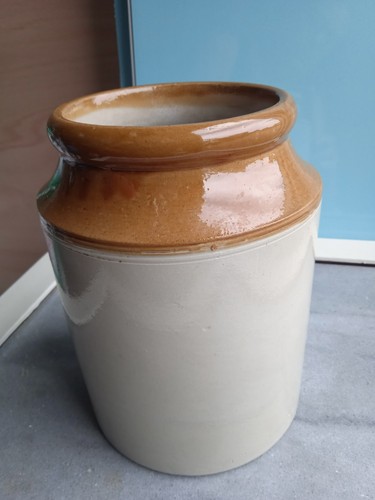 Vintage stoneware jar cica - stoneware, |