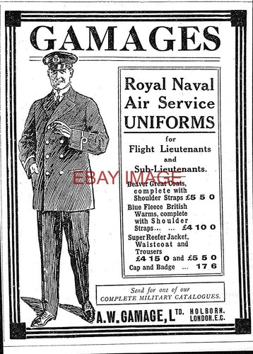 Ww1 advert gamages royal naval - gamages,