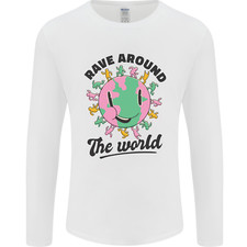 Rave Around the World Dance Music Acid Raver Mens Long Sleeve T-Shirt