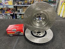 VW GOLF MK4 R32 AUDI TT A3 V6 8N PERFORMANCE CROSS DRILLED BRAKE DISC +PAD 334MM