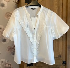 Zara white puff sleeve blouse