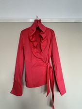 Forever Unique Stunning Ladies Blouse Crossover Tie Front Pink Size 8