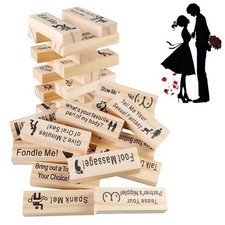 48 Blocks Adult Naughty Games Wooden Tumble Tower Couples Game for Date Night