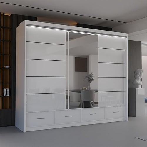 Wardrobe high gloss sliding - high,
