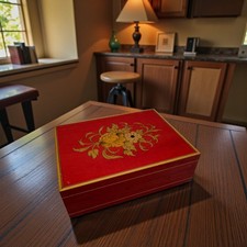 Classic Red Inlaid Wooden