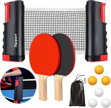 FBSPORT Table Tennis Set, Ping Pong Bats Set with 2 Paddles, 1 Retractable Net,