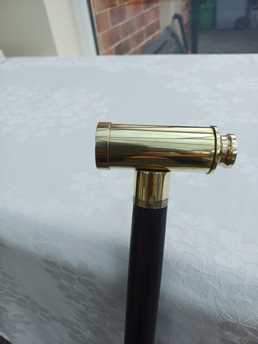 Brass telescope handle - handle, wooden