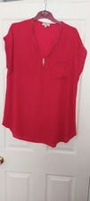 Red Top With Silver Zip And A Chest Pocket Matalan Women's