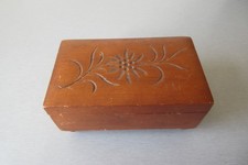 Vintage Wooden Edelweiss Flower Swiss Made Music Box - Working