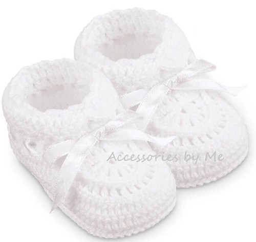 White crochet booties - booties, shoes