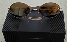 Oakley Gold E-Wire Sunglasses Gold/Bronze Gen 1 [90's] + Wire Vault Both Boxed