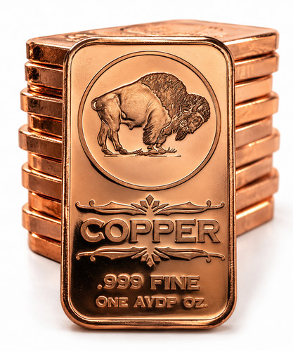 Buffalo nickel copper bar - oz,
