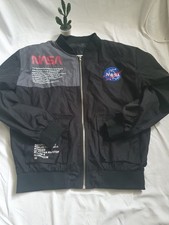 Mens NASA Bomber Jacket Black Small Asstseries Flight Jacket Excellent Condition
