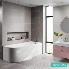 J-Shaped RH LH Shower Bath