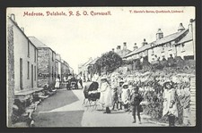 Medrose Delabole children pram houses etc T Harris Cornwall postcard