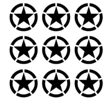 US American Army Star Military Sticker Decal WW2 USA Stencil Style 50mm Decalx9