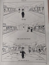 H M BATEMAN Vintage 1936 Original Print MAN WHO TASTED THE STILTON Cartoon Art 