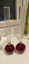 2 x Single Stem Glass Vases