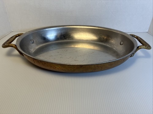 Vintage copper clad oval - vintage, pan
