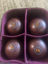 Hensilte Lawn Bowls  Size 0 Original Case Super Rare! LOOK! Vtg Great Condition!