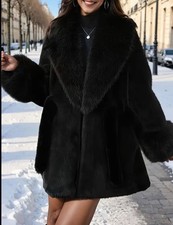 Faux fur coat Brown chocolate
