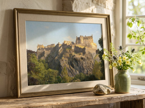 Edinburgh castle sketch style - castle,