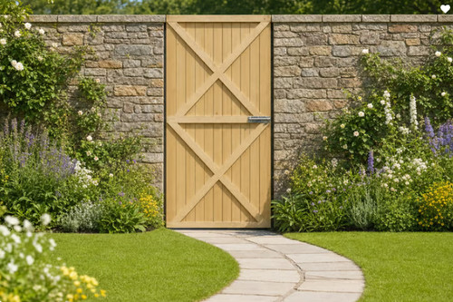 Solid pine garden gate kit - pine,