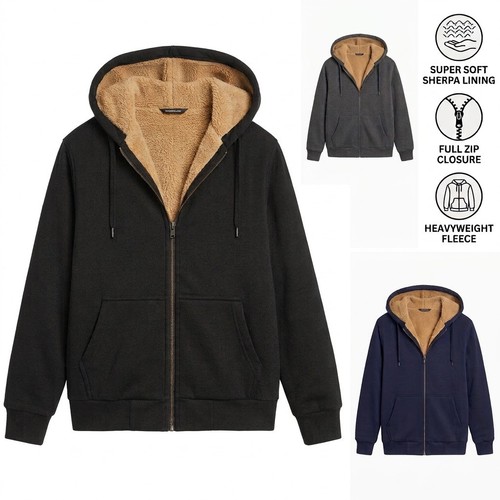 Mens sherpa zip fleece fur - sherpa,