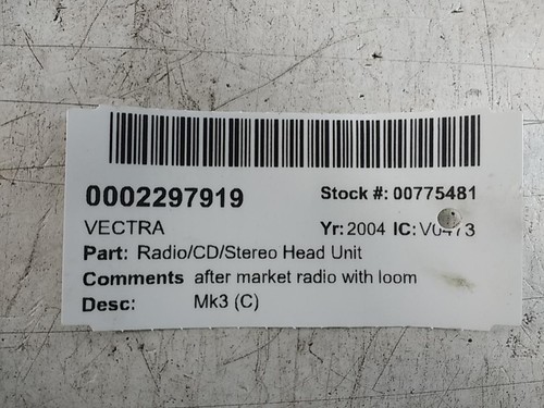 Vauxhall vectra radio media - vauxhall,