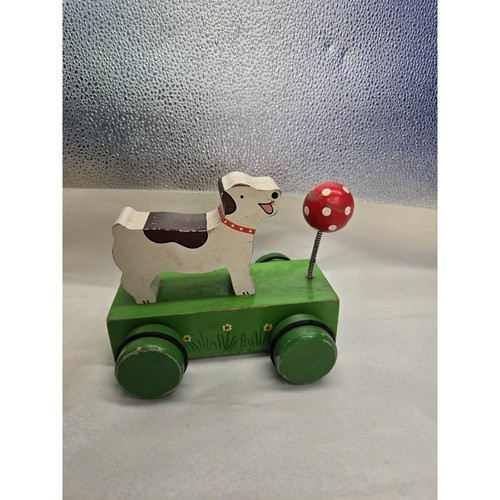 Vintage dog with ball wood - dog, toy