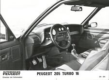 PEUGEOT 205 T16 INTERIOR PUBLICITY B/W PHOTOGRAPH
