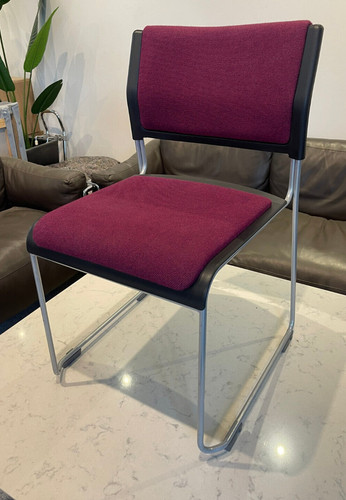 Burgundy fabric padded grey - padded,