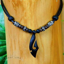 Leather Necklace Surfer Necklace Hei Matau Maori Men's Necklace Women's Necklace