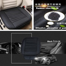 Car Breathable PU Leather Bamboo Charcoal Seats Chair Cover Soft Cushion Black