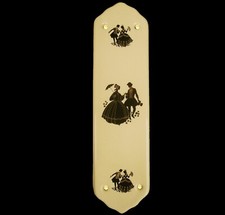 Ceramic Door Finger Plate Cream Ladies and Gents Regency Design (Each)